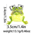 Detailed view of frog brooch with dimensions 3.5cm by 3.4cm and weight 13.1g - Spectacled Frog