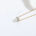 Chic silver cylinder pendant on a thin golden chain necklace for women - Silver Cylinder (XL3357-6)