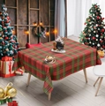 Classic red and green plaid rectangular tablecloth for Christmas holiday table decor - Red Green Classic Plaid (TQZB01-3)
