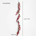 Christmas garland with red berries, pine needles and cones in 140cm length - Long Garland (Red Berry & Pine Decor) / 140cm