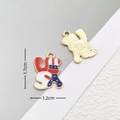 USA letter pendant with American flag pattern in red white and blue enamel finish - 2826 USA Letters