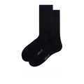 Leichte atmungsaktive schwarze Crew-Socken mit HELLO-Aufdruck aus gerippter Baumwolle - Standard / Dunkelschwarz