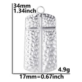 Detail van zilveren roestvrijstalen kruishanger met hamerstructuur en afmetingen - Alleen Hanger / Zilver