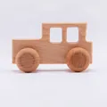 Miniature wooden toy car made of high-quality walnut wood with smooth natural finish - Beech Wood Locomotive