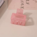 Minimalist square matte pink hair claw clip with durable metal spring for daily styling - Bulk/5cm / Jelly Watermelon Red