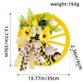 Guirnalda de madera con girasoles y abejas incluyendo medidas de decoración - J3-33 Tema Abeja Rueda Amarilla