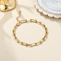 Detail of 18K gold stainless steel bracelet with adjustable extender and lobster clasp - U-Link Chain Style