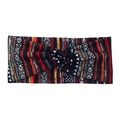 Elastisches Yoga-Stirnband mit Ethno-Print, Knotendesign in Rot-Schwarz-Kombi - Rote bunte Streifen