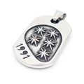 Retro Nordic silver pendant necklace with star engraving and 1991 year detail - Star-shaped 1991 Tag (Pendant Only (Without Chain) Style 4)