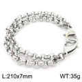 Bracciale da uomo in acciaio inossidabile a doppia maglia argentata con chiusura a moschettone - Stile Catena Rolo a Doppio Giro (KB162570-Z)