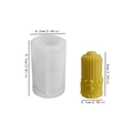 Roman column silicone candle mold with floral relief pattern and size dimensions - No.1 Pattern Cylinder