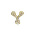 18k gold plated brass letter Y pendant with pave setting zircons for DIY jewelry - Letter Y Pendant-Gold