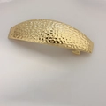 Elegant gold hammer-textured metal spring hair clip with minimalist rectangular design - Gold Hammered Oval Clip Type 2