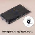 2mm black coated glass seed beads with 0.8mm hole for DIY jewelry making - Black 2mm