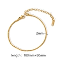 2mm golden stainless steel snake chain bracelet with 180mm length and lobster clasp - Twist Chain (TB5005)