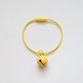 Yellow candy color wire keychain loop with small bell for DIY bag charm accessories - Yellow