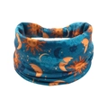Detailed pattern of celestial sun and moon prints on elastic navy blue sports headband - Celestial Dark Green