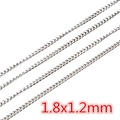 Polished 1.8x1.2mm stainless steel jewelry chain for DIY necklace making - CH-08 (1.8x1.2mm) / Steel