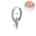 Punk style stainless steel hoop earring with vintage engraved conical spike pendant - NO 19 - Cone Spike Pendant