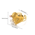 Chic gold heart ring with pink gemstone and white pearls, adjustable fashion jewelry - Heart Design (JZ7182)