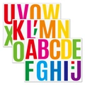 Close-up of vibrant 4-inch multicolor alphabet stickers for school and DIY wall decor - Colorful