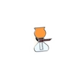 Artistic coffee syphon enamel pin with orange and white colors for fashion lovers - Syphon Coffee Maker