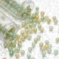 Blue and orange 10mm marbled glass beads for jewelry making and DIY crafts - M106# Cyan Green [10mm Gold Flecked]