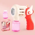 Electric 5-hole bubble gun with wings design, red and white color scheme for kids - Red