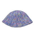 Dettaglio della consistenza soffice e della fibra a maglia arcobaleno blu del cappello - Blu