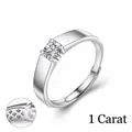 925 sterling silver adjustable ring for men featuring a 1 carat moissanite gemstone - Adjustable Open / 1 Carat Moissanite (Fashion Version)
