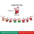 Christmas bunting banner with 8 Santa Claus cartoon figures and 3m red string - Multi-Pose Santa Claus Combination Style (SLQ009)