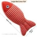 Rotes Fisch-Katzenminze-Spielzeug aus Leinen mit Fischgrätenmuster, 30 cm Länge für Katzen - 30cm / Weinrot