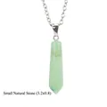 Pendente in avventurina verde con catena argento, piccola punta esagonale 3,2x0,8 cm - Pietra Piccola (3.2x0.8cm) / Aventurina Verde Piccola