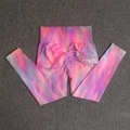 Pantaloni yoga tie-dye a vita alta con dettaglio arricciato push-up per i glutei - Taglia S / Pantaloni e gonne / Rosso Tramonto Aurora