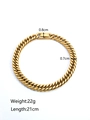 Gold-plated 18K stainless steel flat Cuban link chain bracelet with a secure clasp - Thick Cuban Style (B-001) / Gold
