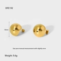 Détails des boucles d'oreilles dôme en acier plaqué or 16K de 18mm avec spécifications - Style Hémisphère Or (DFE192)