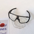 Kids outdoor sports glasses with black matte frame and UV400 transparent lens - Black & White