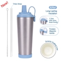 Himmelblauer 830ml Edelstahl-Thermobecher mit Keramikbeschichtung und Magnetgriff - 830ml / Silber E