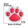 Breloque patte de chat rouge et argent pour bracelet DIY avec spécifications de 9mm - F298-Patte Rouge