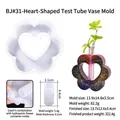 Heart-shaped silicone mold for DIY resin hydroponic flower vase with test tube holder - Heart Shaped Vase Mold