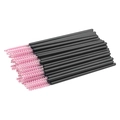 Disposable nylon eyelash brushes with pink spiral heads and black plastic handles - Black Handle Pink Head (50PCS/Pack)
