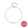 Elegant 925 sterling silver chain bracelet with shimmering diamond cluster and adjustable clasp - 925 Silver / Gold-Geometric Zircon