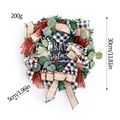 Artificial Christmas wreath with red berries, bows and Merry Christmas sign, 30cm diameter - 30CM Wood Plaque Berry Style (14)