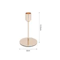 Modern gold minimalist metal candlestick holder, low style variant, 13.5cm height - Luxury Candle Holder: Low