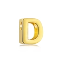 S925 sterling silver heart necklace with gold-plated letter D pendant charm - Gold DY130008 (D)