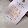 Autocollants 3D pour ongles avec perles et étoiles métalliques argentées, MJ-033 - MJ-033 Marquage à l'argent / Argenté