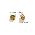 Golden 5.8mm round stainless steel bead with green zircon for DIY jewelry making - Grass Green