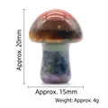 Figura de hongo con 7 capas de piedras naturales y cristales de chakra, 20mm de altura - Mini Seta 15X25mm
