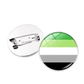 Broche gemme de temps arc-en-ciel avec drapeau asexuel et badge en métal pour vêtements - Drapeau Asexuel (Style 5)
