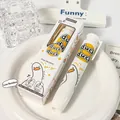 Niedlicher weißer Druckradiergummi mit gelber Ente und Geschenkbox-Verpackung für Schüler - Anfeuernde Ente